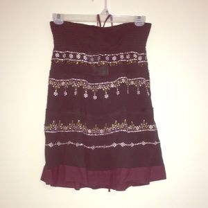 NWT boho relaxed tube top w/ halter tie & jewels